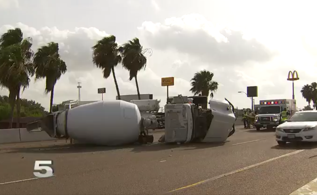 Cement Mixer Rollover Sends One to the Hospital