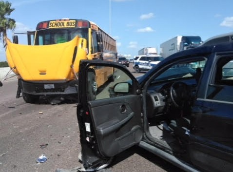 Five Vehicle Accident Involving School Bus Sends Many to the Hospital